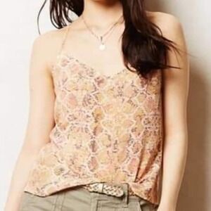 Eloise Anthro 100% silk racerback cami nwt